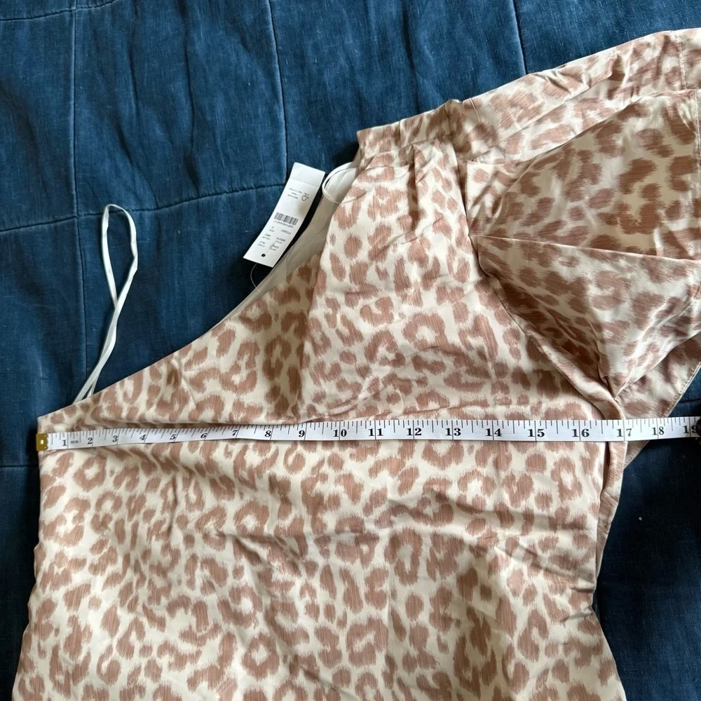 NWT J. Crew One shoulder ruffle dress animal print Size 2